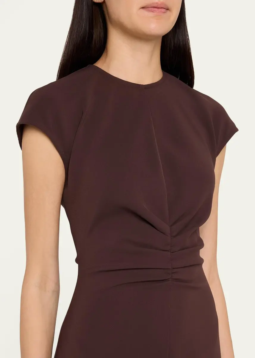 Veronica Beard June Ruched Cap-Sleeve Midi Dress | Thumbnail 5 Veronica Beard June Ruched Cap-Sleeve Midi Dress | Thumbnail 5
