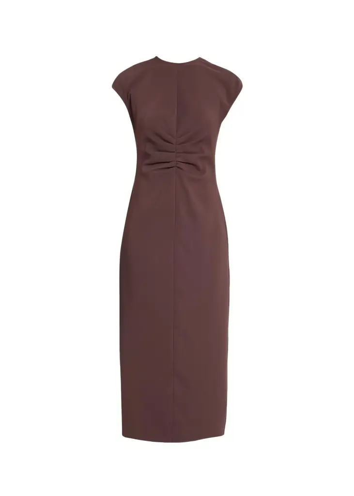 June Ruched Cap-Sleeve Midi Dress June Ruched Cap-Sleeve Midi Dress