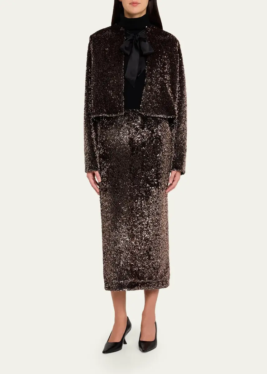 Veronica Beard Bancroff Embellished Tie-Neck Jacket | Thumbnail 2 Veronica Beard Bancroff Embellished Tie-Neck Jacket | Thumbnail 2
