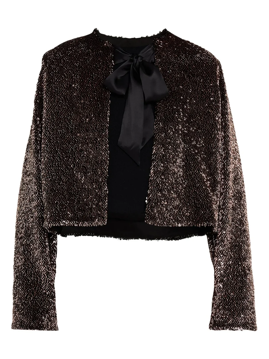 Bancroff Embellished Tie-Neck Jacket Bancroff Embellished Tie-Neck Jacket