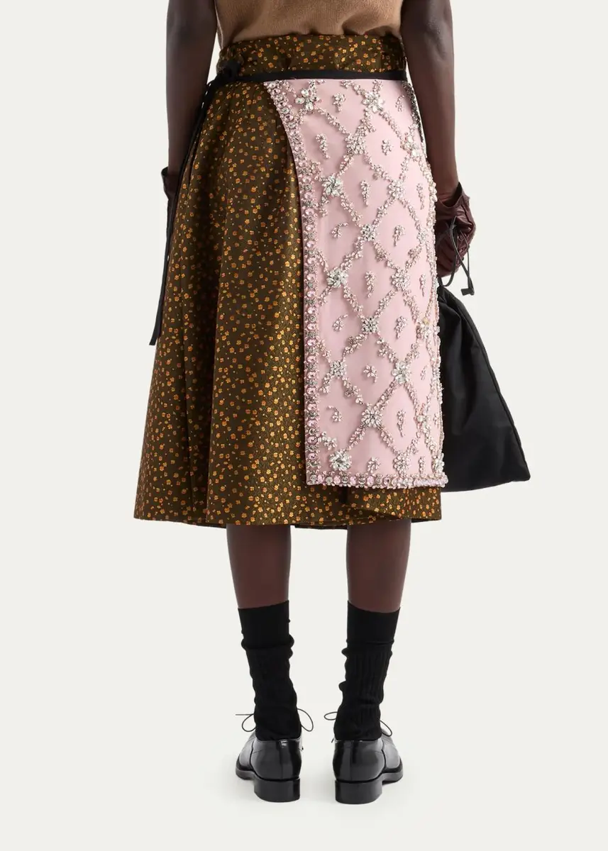 Prada Floral Jacquard Silk-Blend Midi Skirt | Thumbnail 3 Prada Floral Jacquard Silk-Blend Midi Skirt | Thumbnail 3