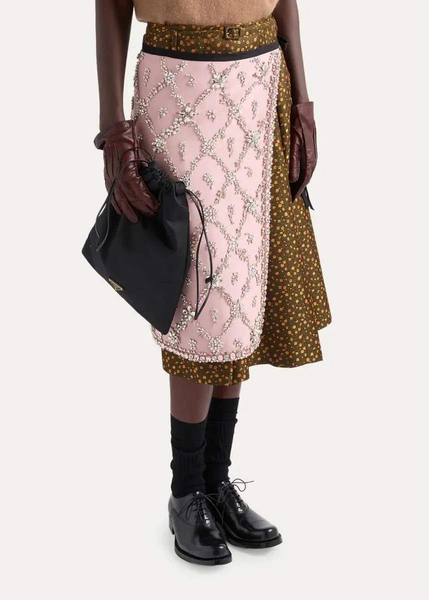 Prada Floral Jacquard Silk-Blend Midi Skirt | Thumbnail 4 Prada Floral Jacquard Silk-Blend Midi Skirt | Thumbnail 4
