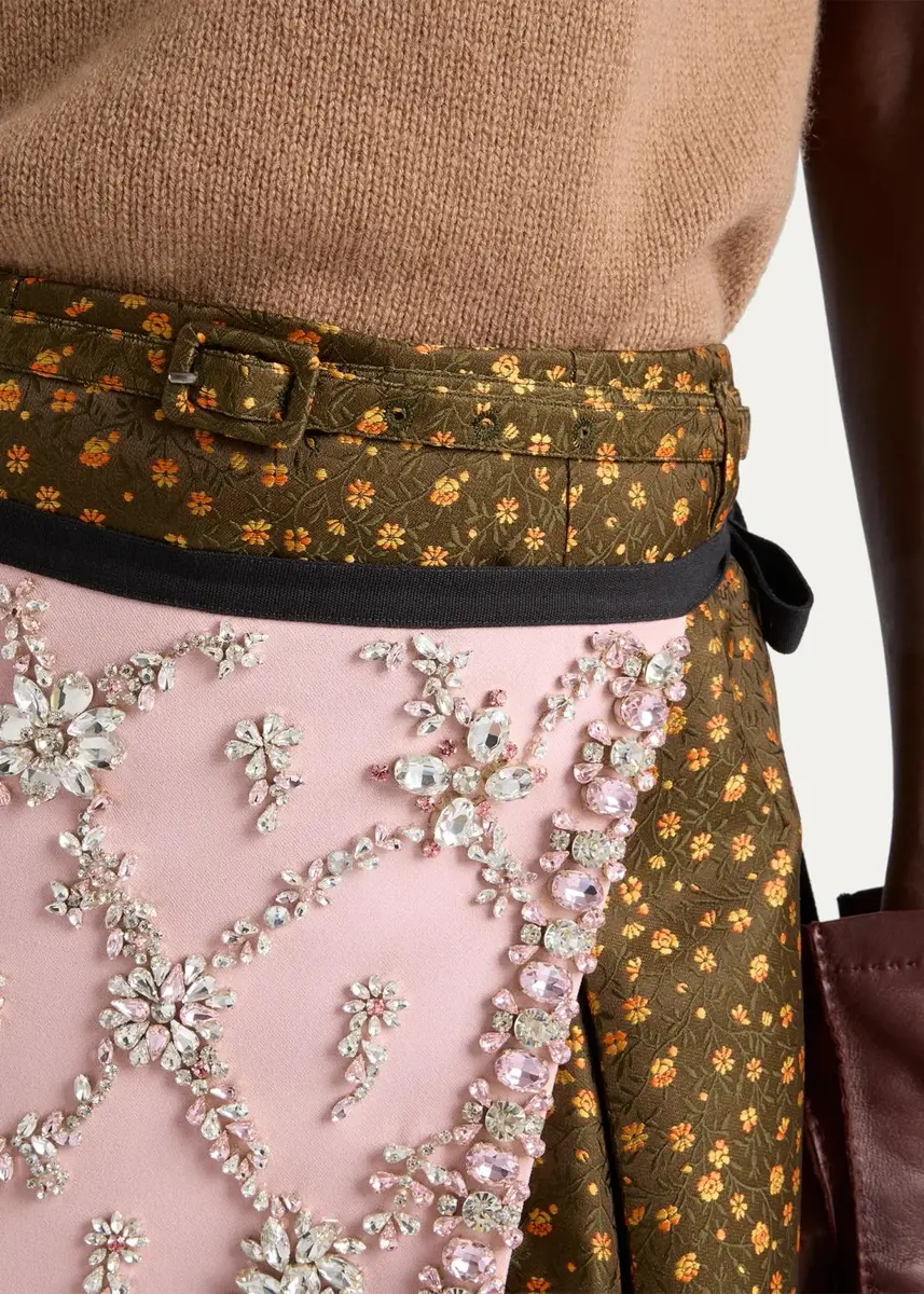 Prada Floral Jacquard Silk-Blend Midi Skirt | Thumbnail 5 Prada Floral Jacquard Silk-Blend Midi Skirt | Thumbnail 5