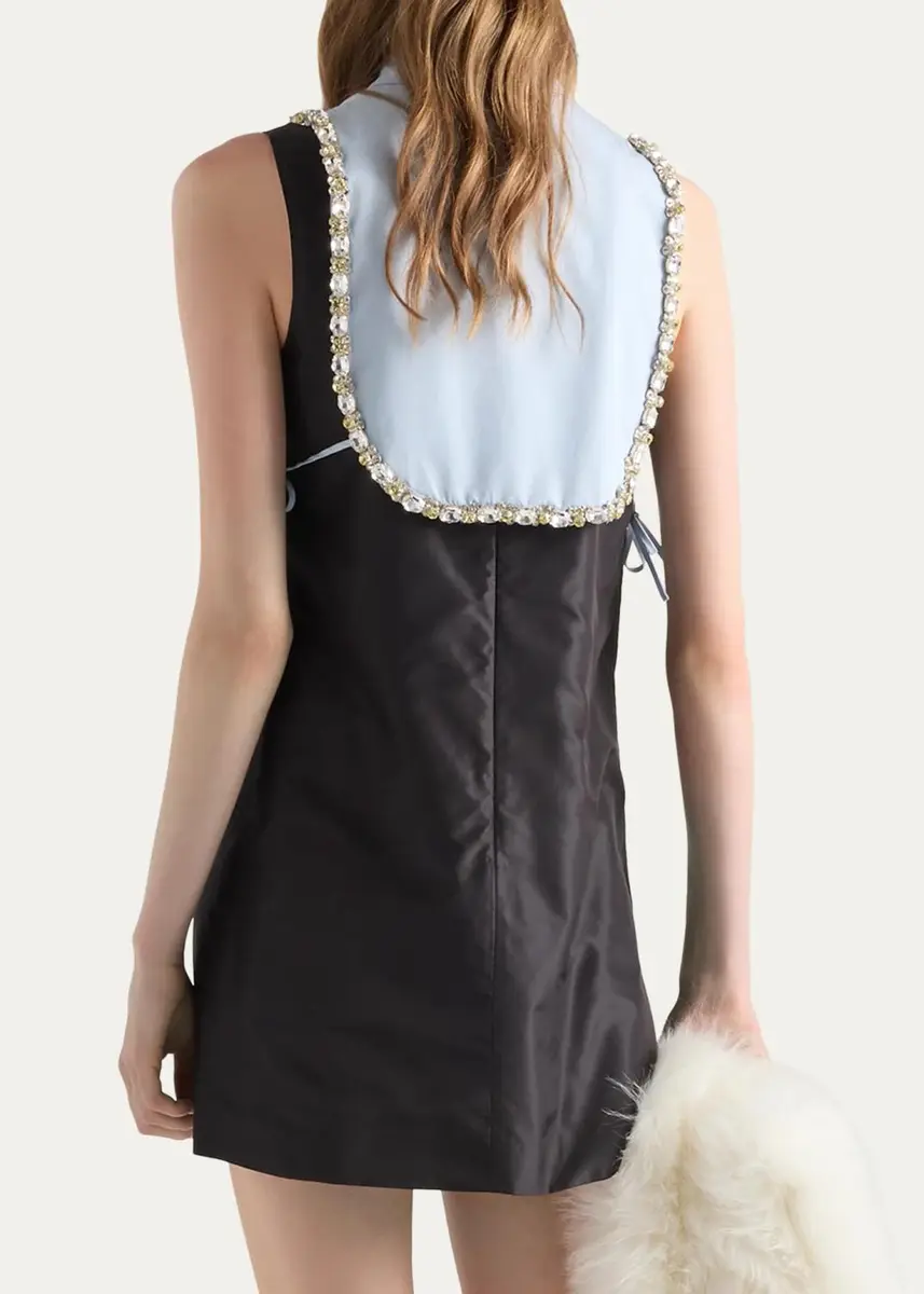 Prada Embellished Taffeta Collared Mini Dress | Thumbnail 3 Prada Embellished Taffeta Collared Mini Dress | Thumbnail 3