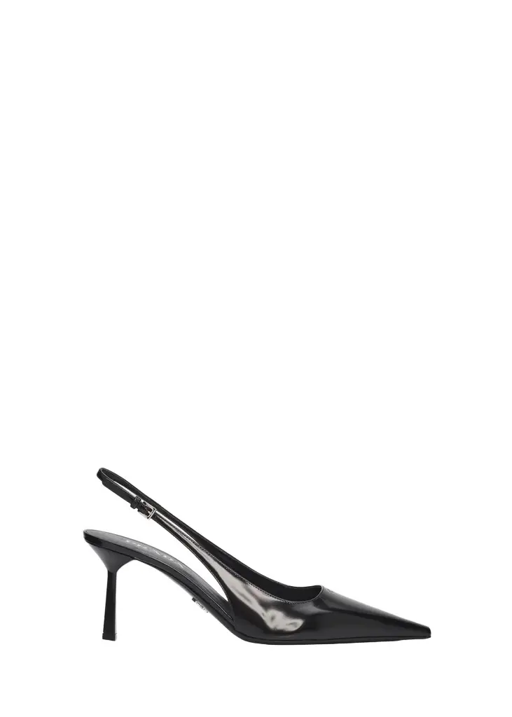 Prada 75mm Patent Leather Slingback Pumps