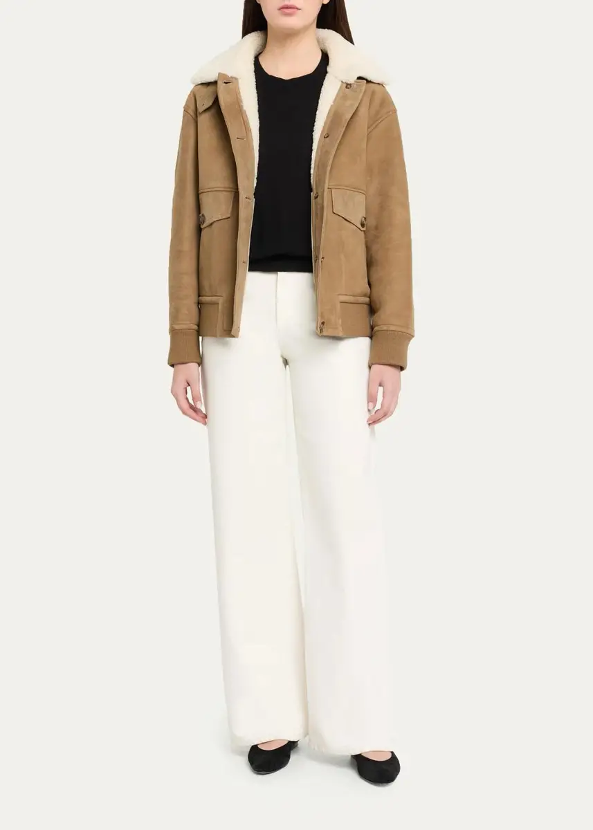 Yves Salomon Lamb Shearling Aviator Jacket | Thumbnail 2 Yves Salomon Lamb Shearling Aviator Jacket | Thumbnail 2