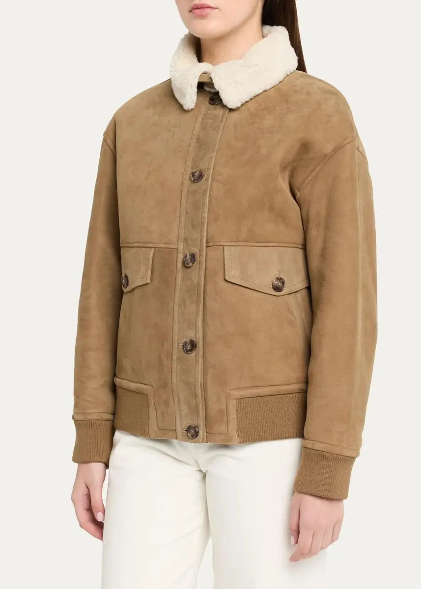 Yves Salomon Lamb Shearling Aviator Jacket | Thumbnail 4 Yves Salomon Lamb Shearling Aviator Jacket | Thumbnail 4