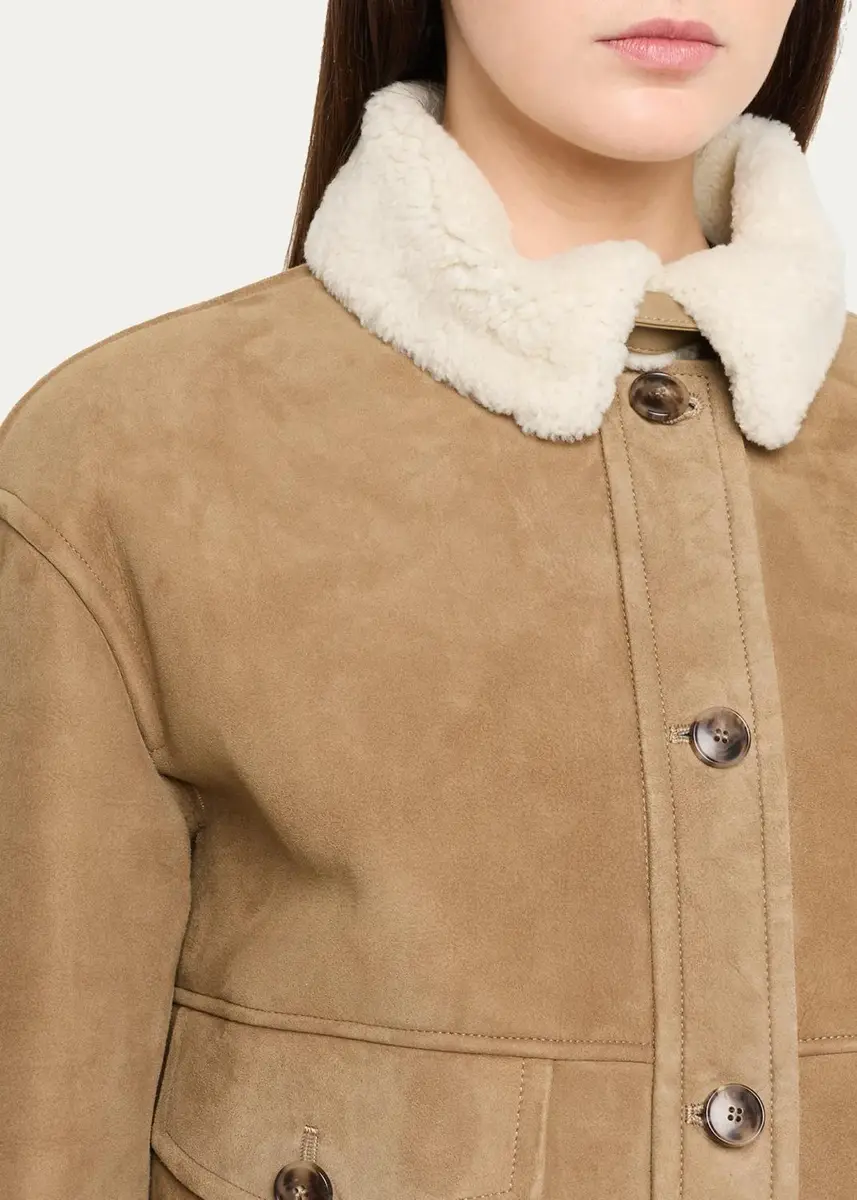 Yves Salomon Lamb Shearling Aviator Jacket | Thumbnail 5 Yves Salomon Lamb Shearling Aviator Jacket | Thumbnail 5