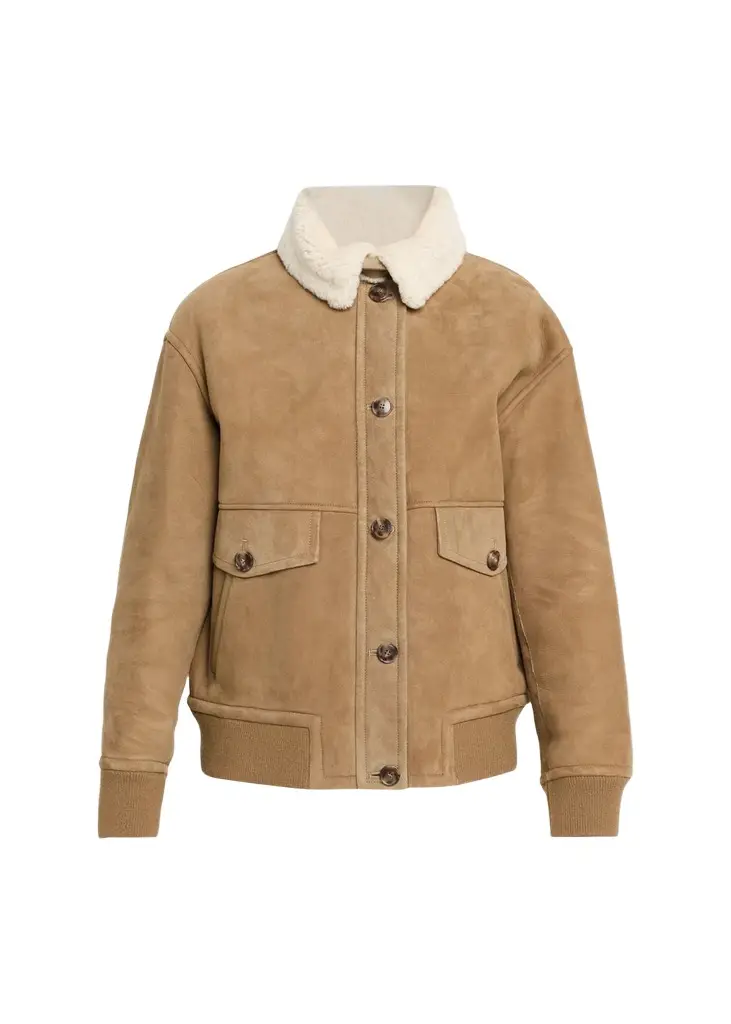 Yves Salomon Lamb Shearling Aviator Jacket