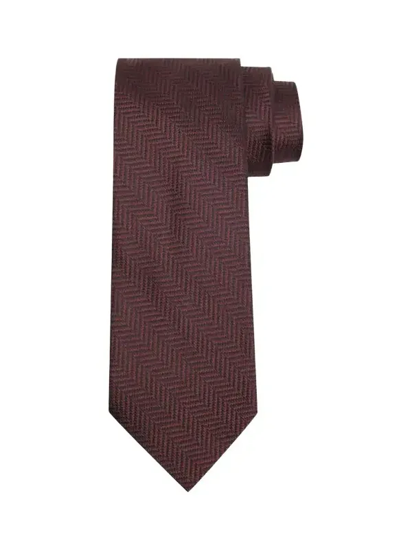 Zegna Men's Maxi-Herringbone Silk Tie