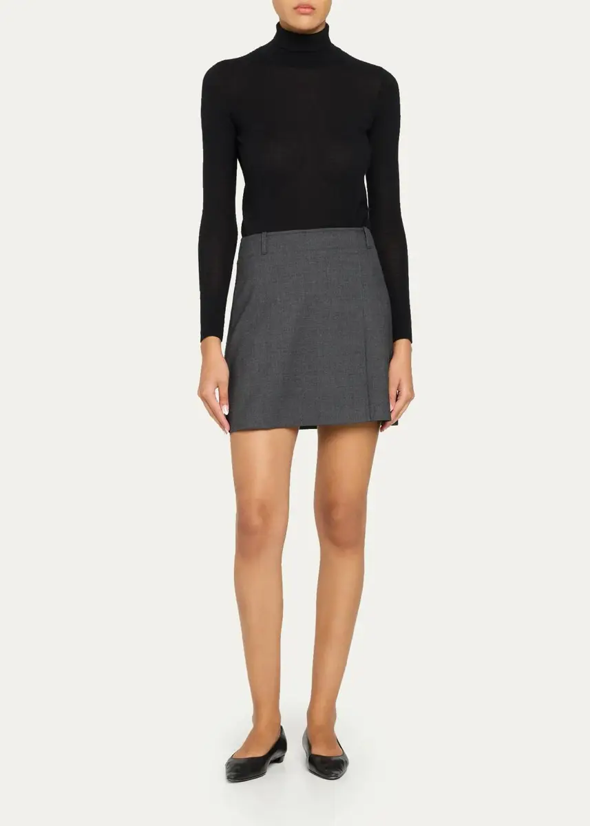Theory Pleated Wool-Blend Mini Skirt | Thumbnail 2 Theory Pleated Wool-Blend Mini Skirt | Thumbnail 2
