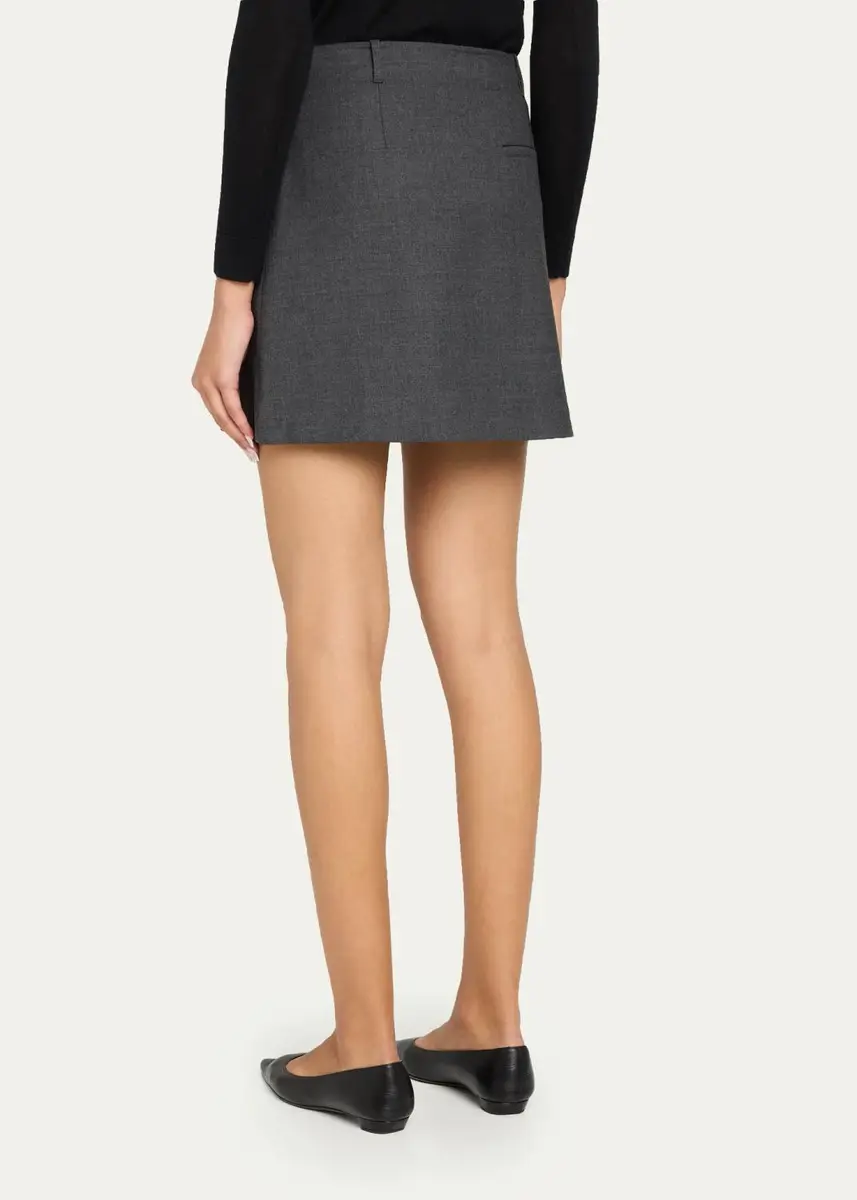 Theory Pleated Wool-Blend Mini Skirt | Thumbnail 3 Theory Pleated Wool-Blend Mini Skirt | Thumbnail 3