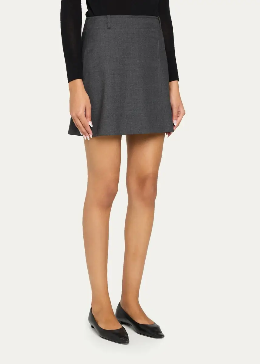 Theory Pleated Wool-Blend Mini Skirt | Thumbnail 4 Theory Pleated Wool-Blend Mini Skirt | Thumbnail 4