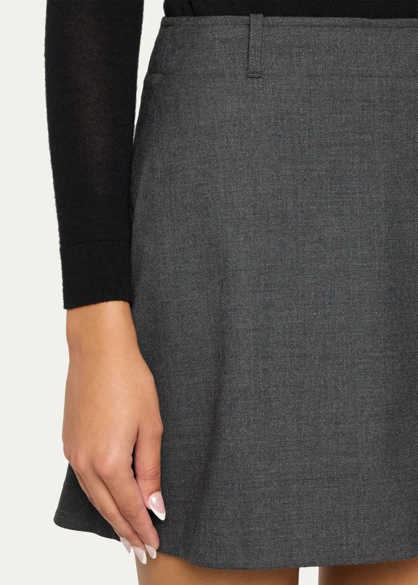 Theory Pleated Wool-Blend Mini Skirt | Thumbnail 5 Theory Pleated Wool-Blend Mini Skirt | Thumbnail 5