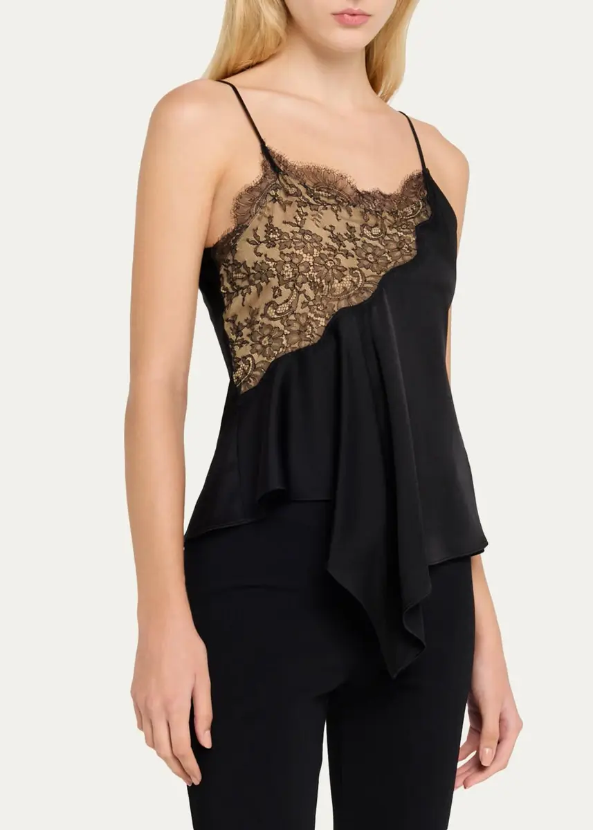 Stella McCartney Lace-Trim Satin Peplum Cami Top | Thumbnail 4 Stella McCartney Lace-Trim Satin Peplum Cami Top | Thumbnail 4
