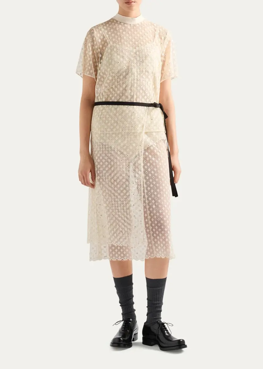 Prada Embellished Floral Mesh Top | Thumbnail 2