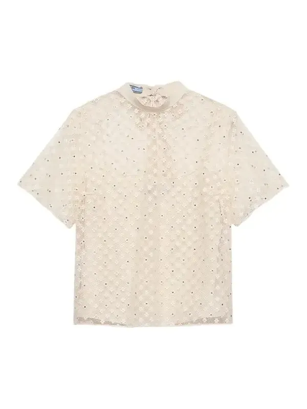Embellished Floral Mesh Top Embellished Floral Mesh Top