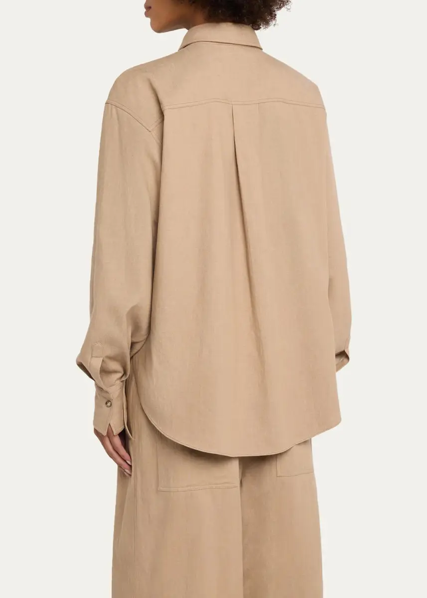 Brunello Cucinelli Sparkle Monili Twill Button-Down Shirt | Thumbnail 3 Brunello Cucinelli Sparkle Monili Twill Button-Down Shirt | Thumbnail 3