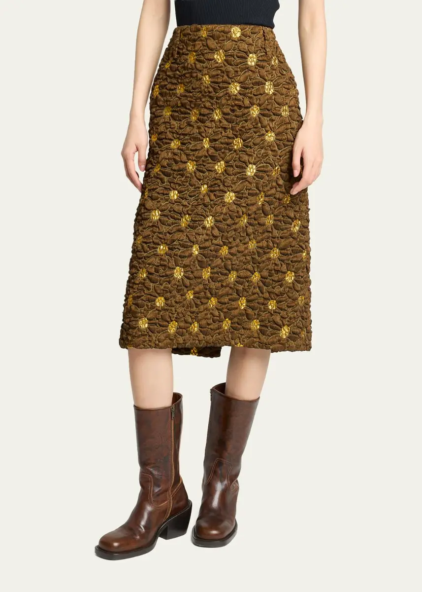 Dries Van Noten Floral Jacquard Linen-Blend Midi Skirt | Thumbnail 4 Dries Van Noten Floral Jacquard Linen-Blend Midi Skirt | Thumbnail 4