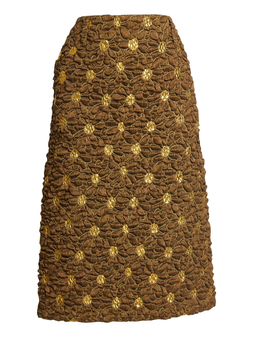 Floral Jacquard Linen-Blend Midi Skirt Floral Jacquard Linen-Blend Midi Skirt