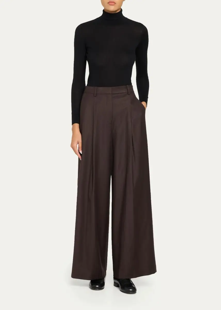 Theory Pleated Wide-Leg Trousers | Thumbnail 2 Theory Pleated Wide-Leg Trousers | Thumbnail 2