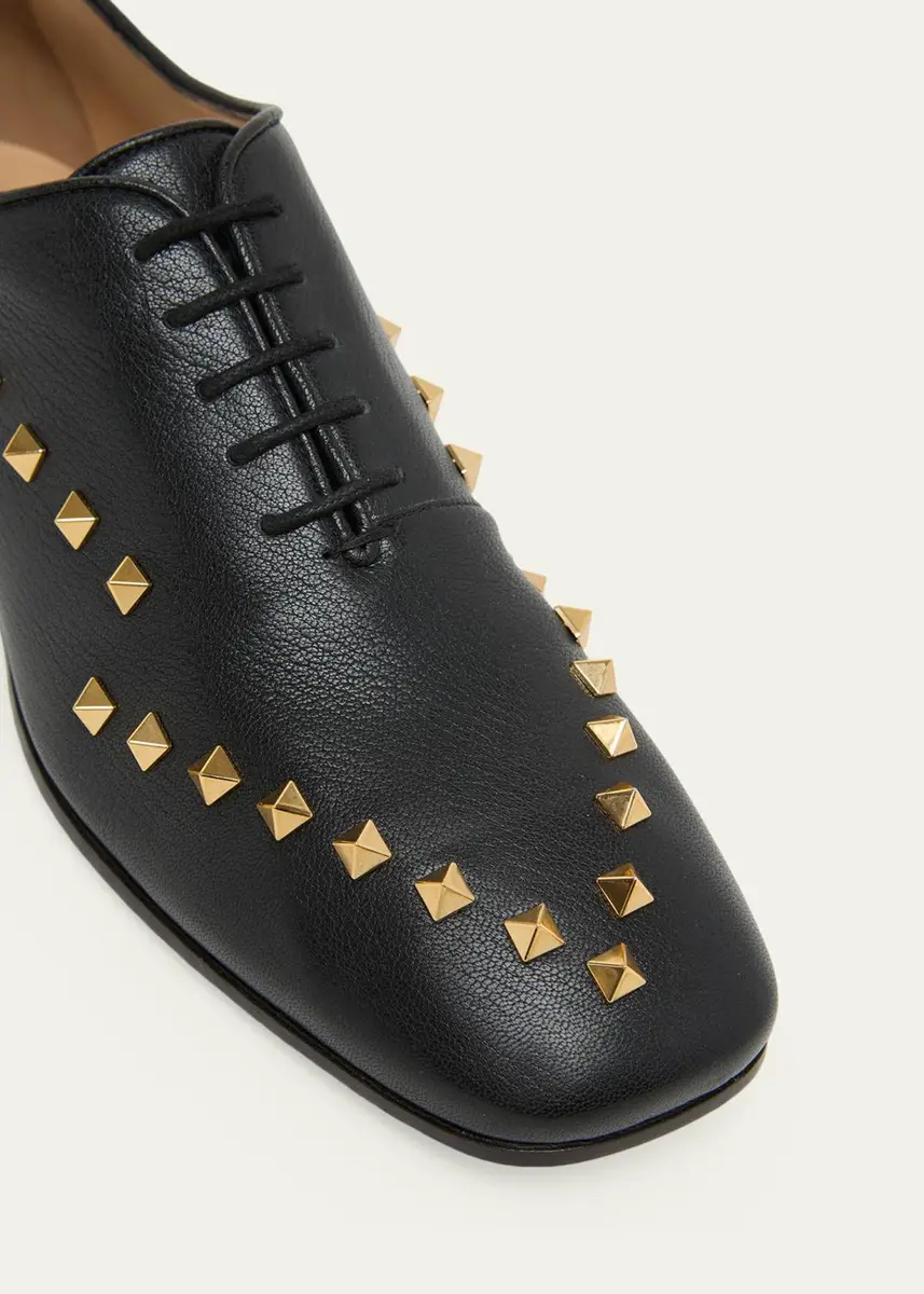 Valentino Garavani Men's Rockstud Leather Derby Shoes | Thumbnail 5 Valentino Garavani Men's Rockstud Leather Derby Shoes | Thumbnail 5