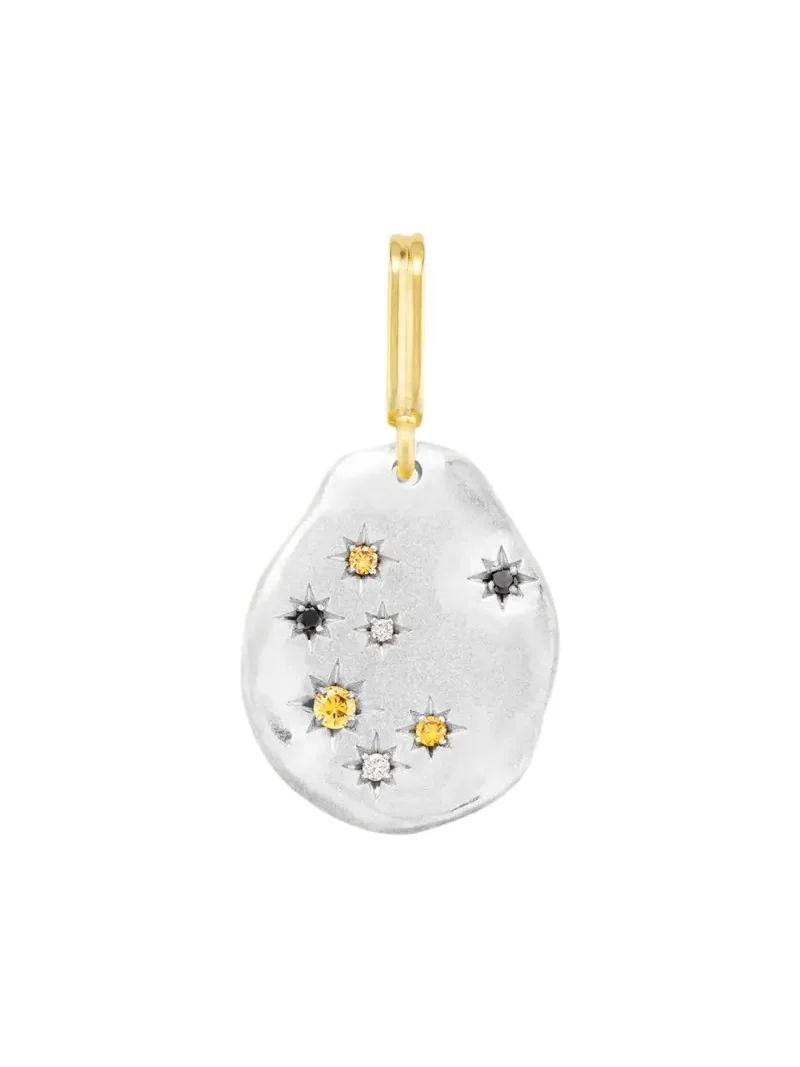 18K Yellow Gold Black Starry Night Pendant with Diamonds and Sapphires 18K Yellow Gold Black Starry Night Pendant with Diamonds and Sapphires