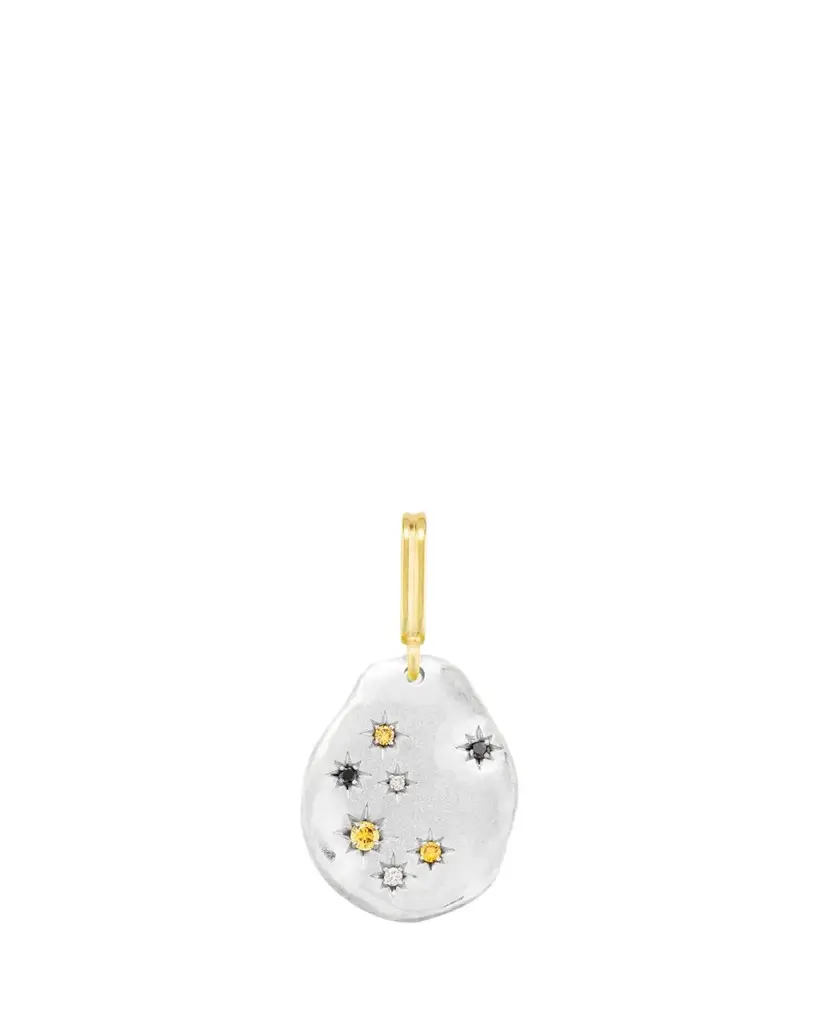 Mellerio 18K Yellow Gold Black Starry Night Pendant with Diamonds and Sapphires