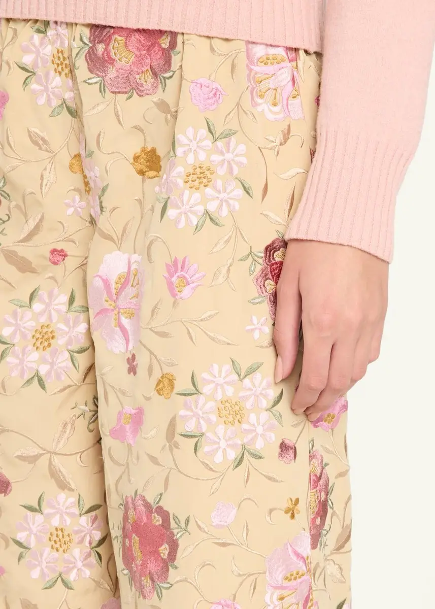 LoveShackFancy Janae Embroidered Wide-Leg Pants | Thumbnail 5 LoveShackFancy Janae Embroidered Wide-Leg Pants | Thumbnail 5