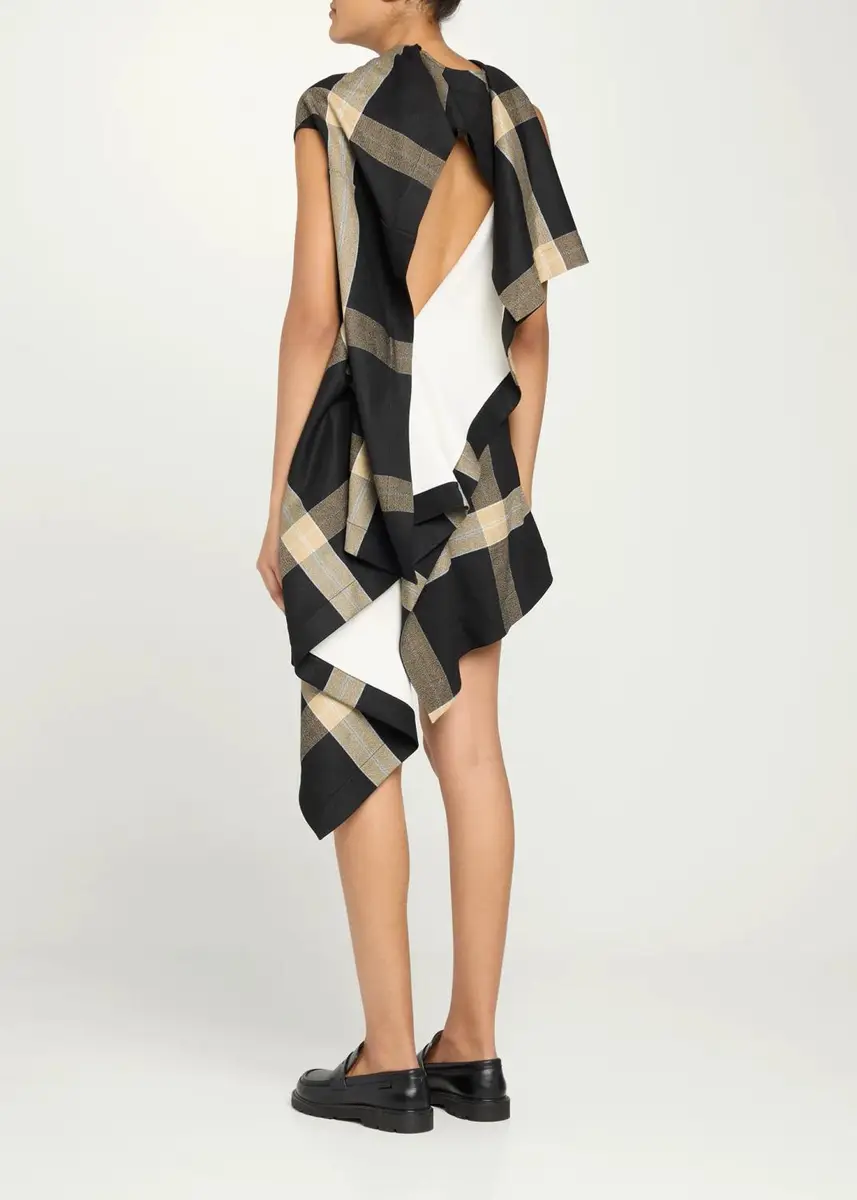 Loewe Draped Check Dress | Thumbnail 3 Loewe Draped Check Dress | Thumbnail 3