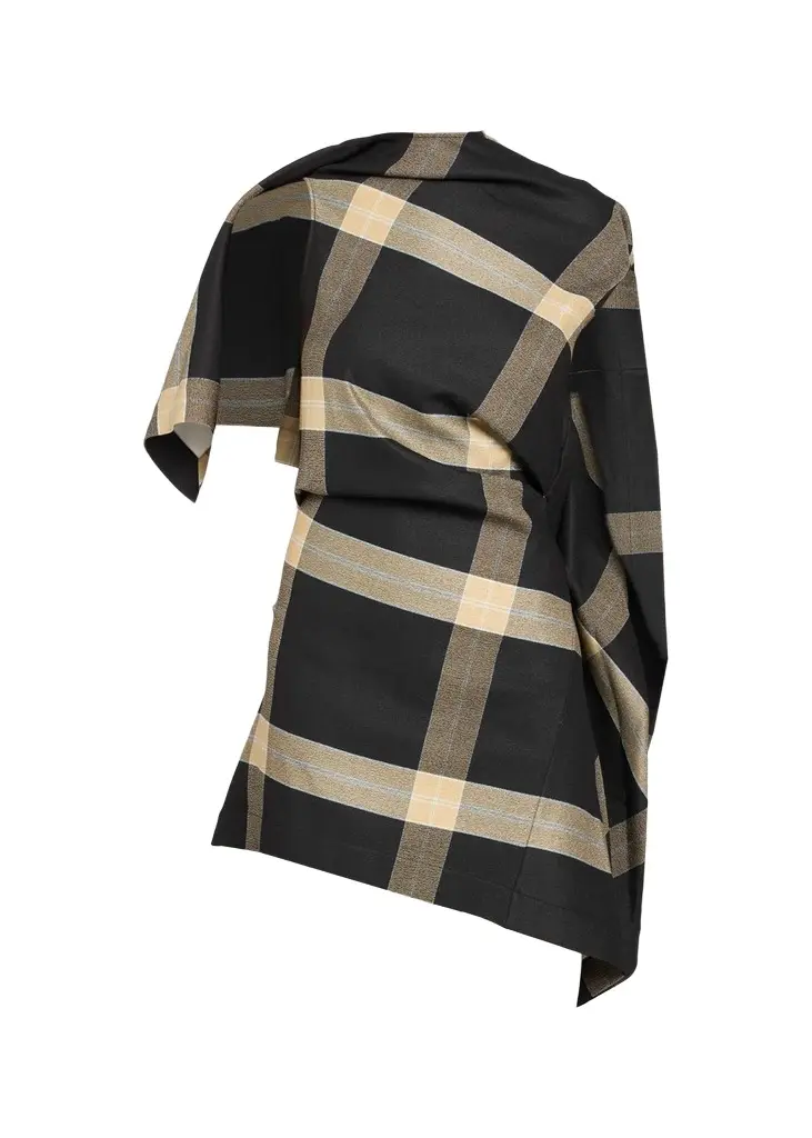Loewe Draped Check Dress