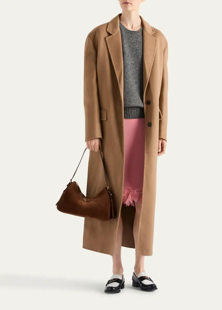 Prada Aimee Medium Zip Suede Shoulder Bag | Thumbnail 5 Prada Aimee Medium Zip Suede Shoulder Bag | Thumbnail 5