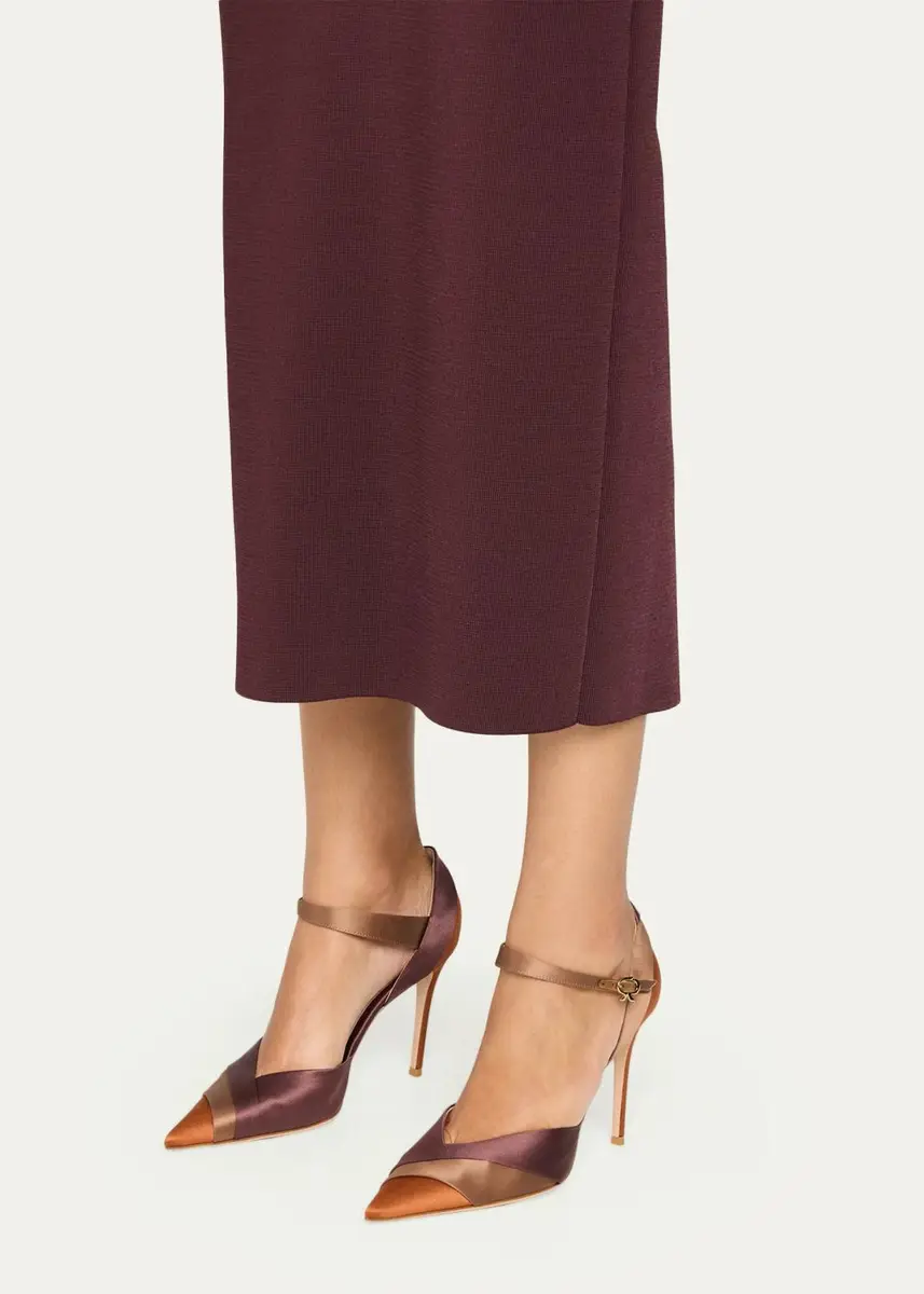 Gianvito Rossi 95mm Colorblocked Crepe Satin Ankle-Strap Pumps | Thumbnail 2 Gianvito Rossi 95mm Colorblocked Crepe Satin Ankle-Strap Pumps | Thumbnail 2
