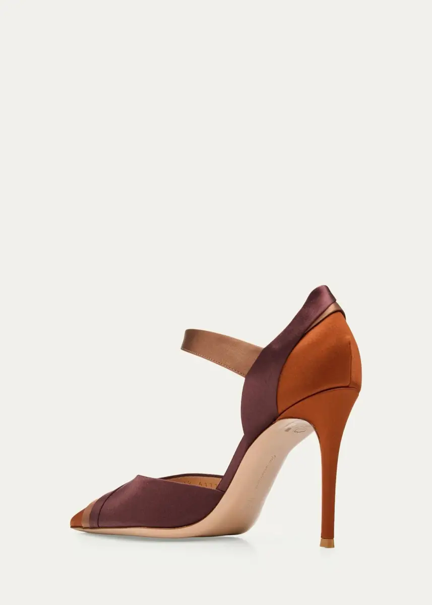 Gianvito Rossi 95mm Colorblocked Crepe Satin Ankle-Strap Pumps | Thumbnail 4 Gianvito Rossi 95mm Colorblocked Crepe Satin Ankle-Strap Pumps | Thumbnail 4