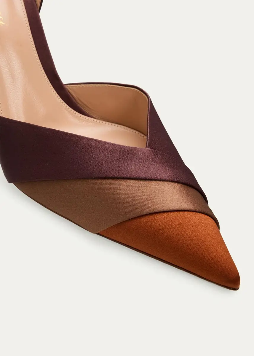 Gianvito Rossi 95mm Colorblocked Crepe Satin Ankle-Strap Pumps | Thumbnail 5 Gianvito Rossi 95mm Colorblocked Crepe Satin Ankle-Strap Pumps | Thumbnail 5