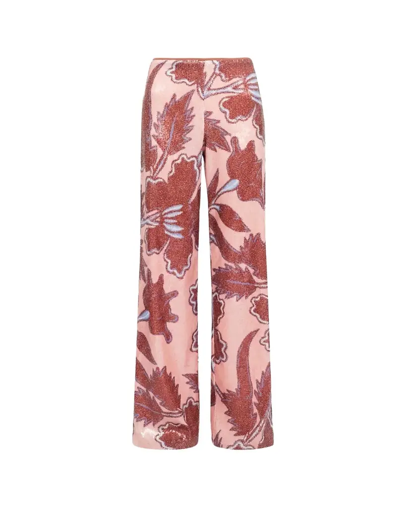 Diane von Furstenberg Felix Wide-Leg Sequin Floral Pants