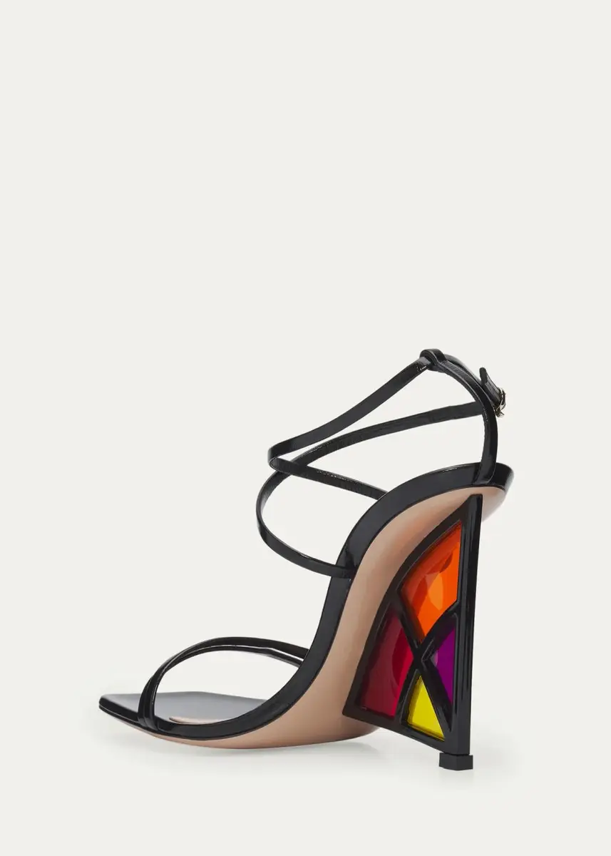 Gianvito Rossi 105mm Patent Leather Stained-Glass Wedge Sandals | Thumbnail 4 Gianvito Rossi 105mm Patent Leather Stained-Glass Wedge Sandals | Thumbnail 4