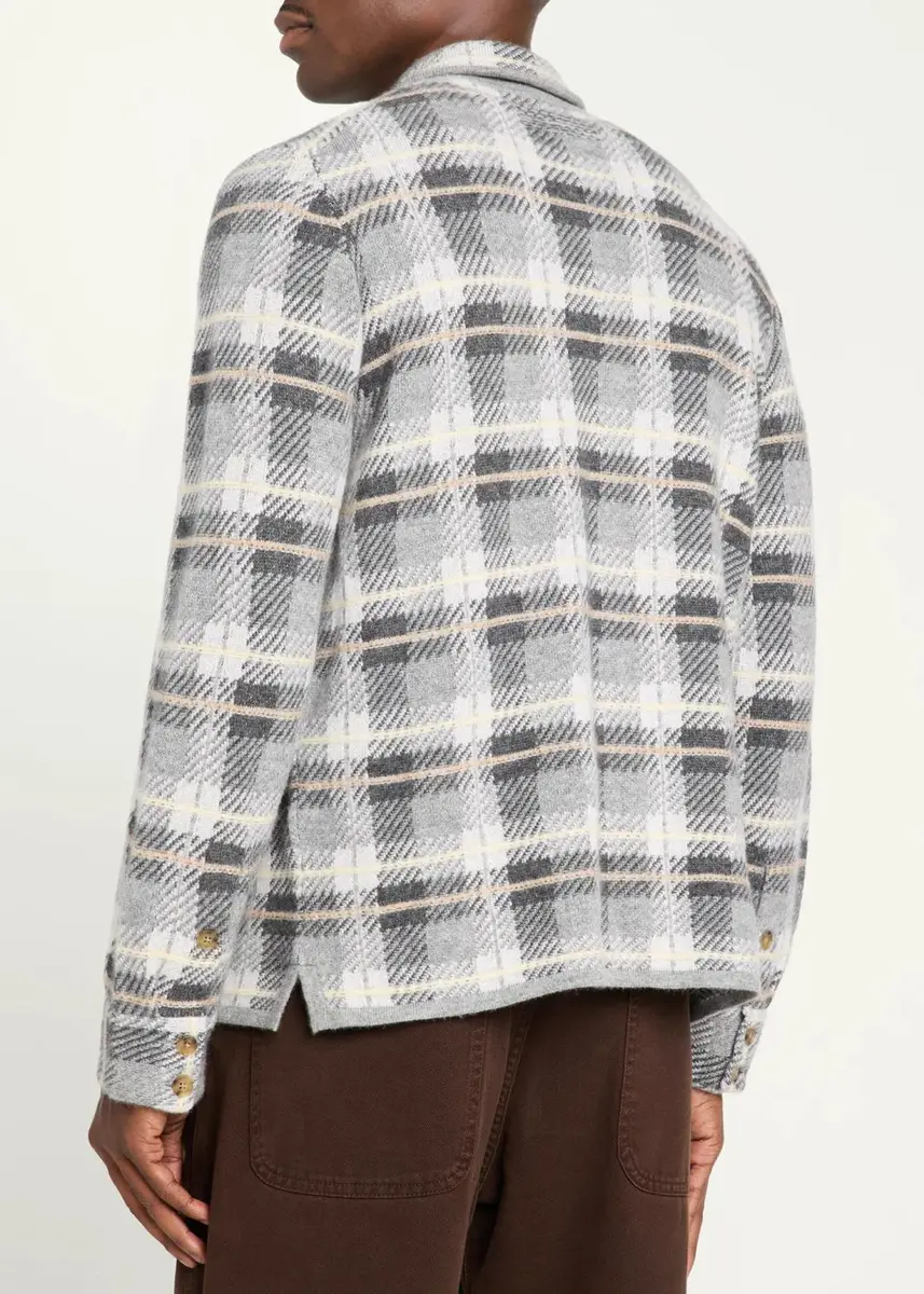 Guest In Residence Men's Plaid Cashmere Shirt | Thumbnail 3