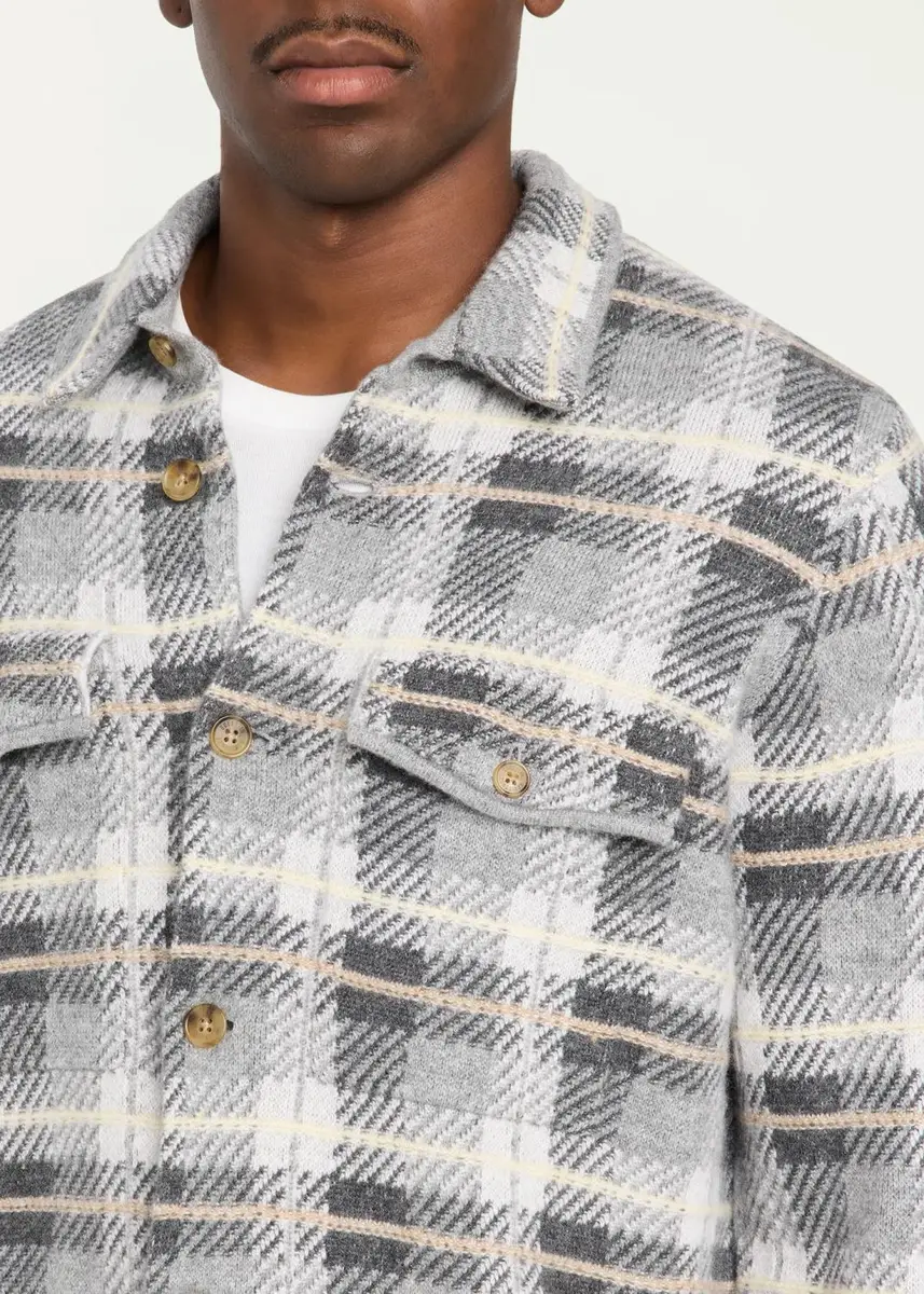 Guest In Residence Men's Plaid Cashmere Shirt | Thumbnail 5