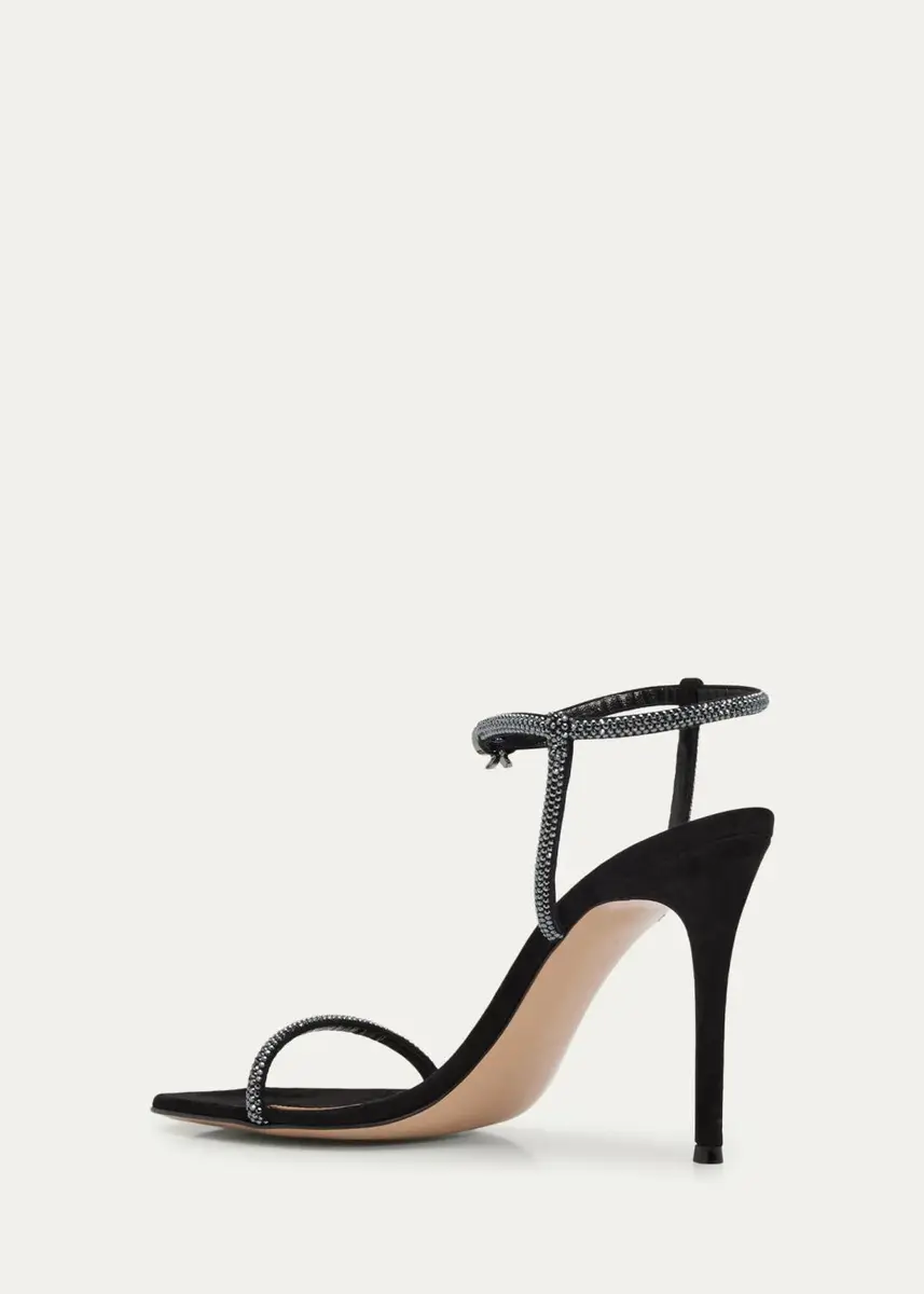 Gianvito Rossi 95mm Suede Crystal Ankle-Strap Sandals | Thumbnail 4 Gianvito Rossi 95mm Suede Crystal Ankle-Strap Sandals | Thumbnail 4
