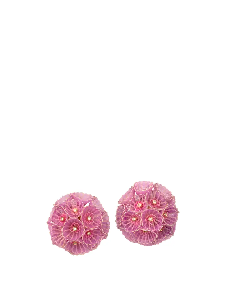 Silvia Furmanovich 18K Pink and Lilac Horsehair Earrings with Diamonds | Thumbnail 2 Silvia Furmanovich 18K Pink and Lilac Horsehair Earrings with Diamonds | Thumbnail 2
