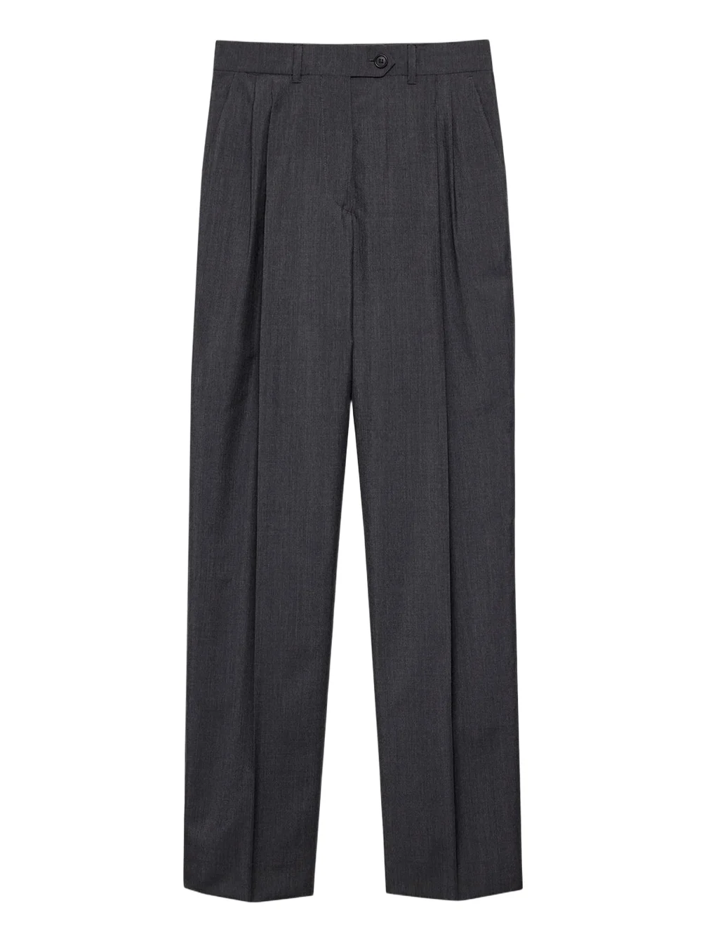 Pleated Mohair-Wool Straight-Leg Trousers