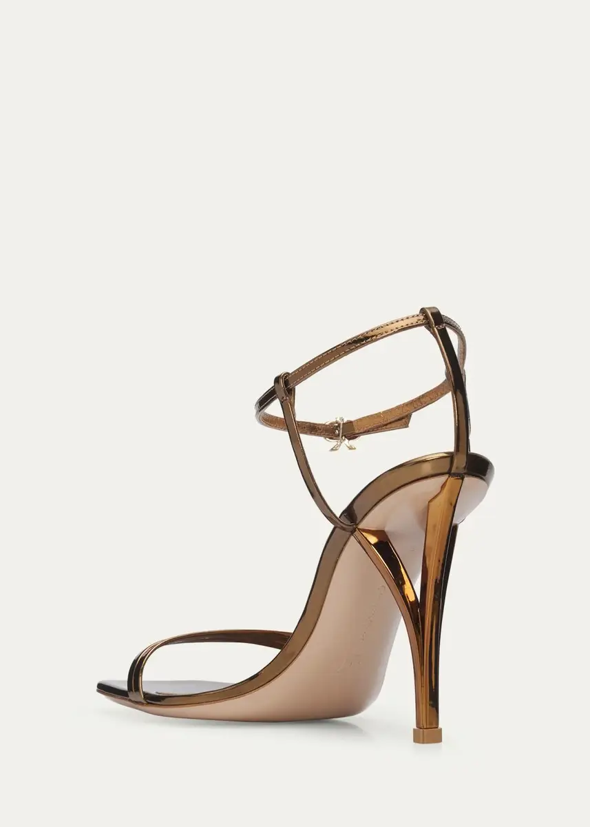Gianvito Rossi 95mm Metallic Leather Ankle-Strap Sandals | Thumbnail 4 Gianvito Rossi 95mm Metallic Leather Ankle-Strap Sandals | Thumbnail 4