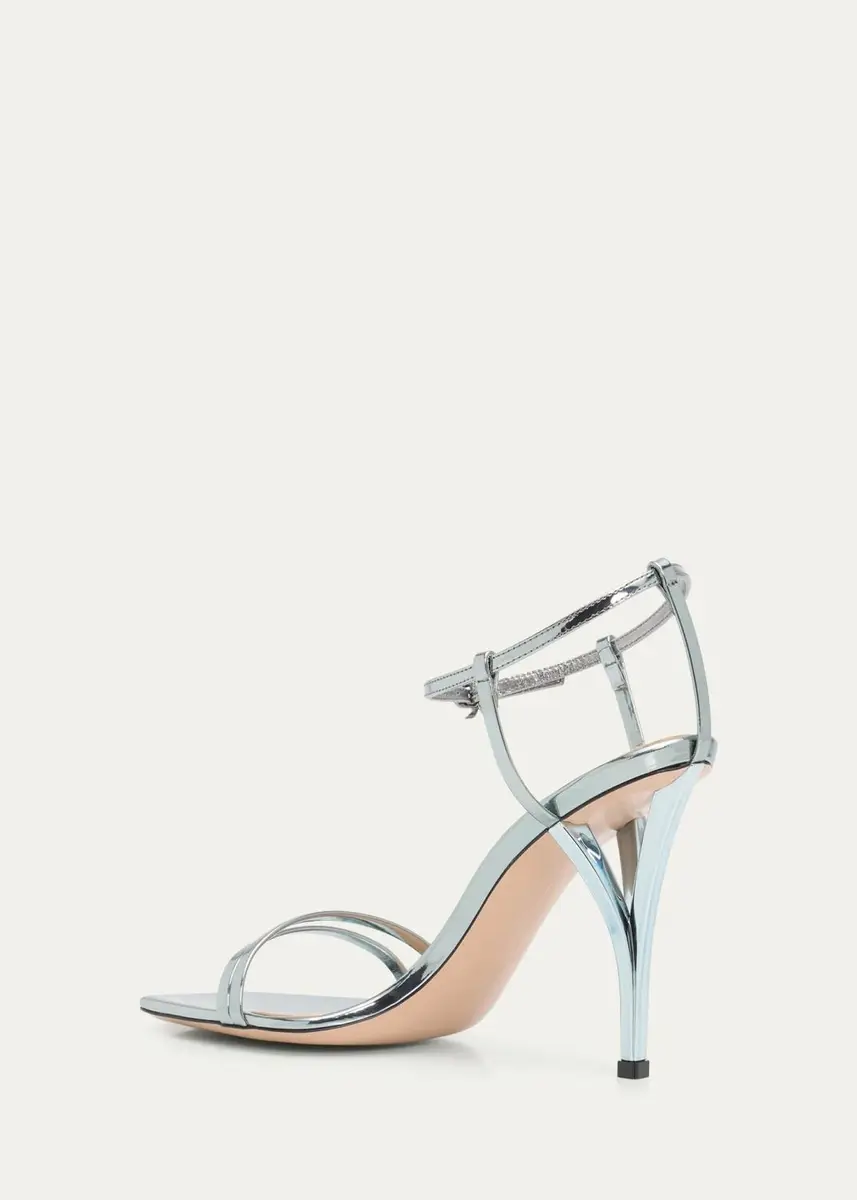 Gianvito Rossi 95mm Metallic Leather Ankle-Strap Sandals | Thumbnail 8 Gianvito Rossi 95mm Metallic Leather Ankle-Strap Sandals | Thumbnail 8