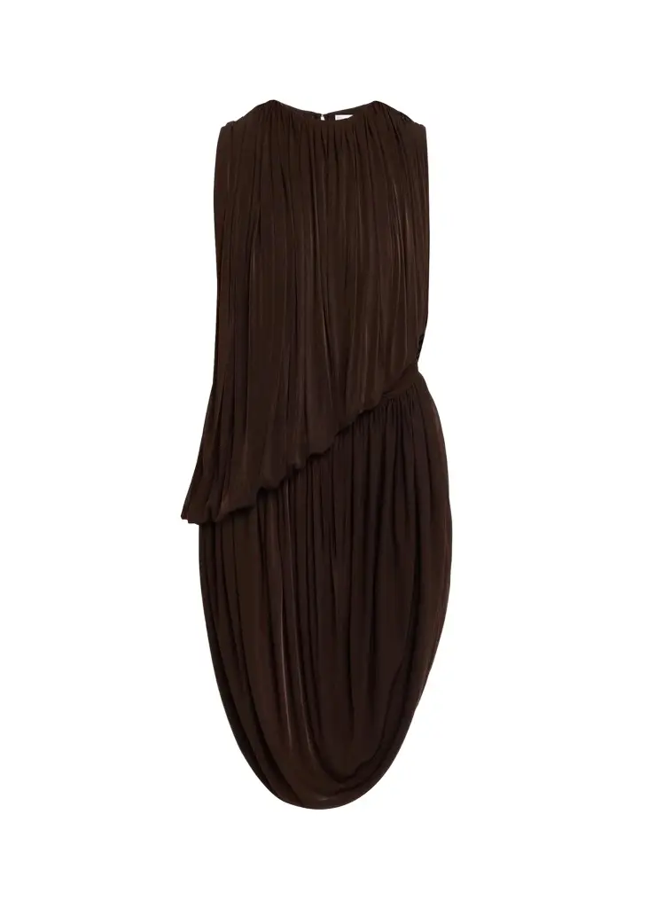 Alton Draped Side-Slit Jersey Dress Alton Draped Side-Slit Jersey Dress