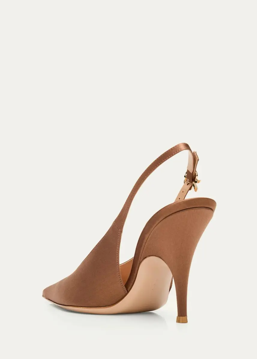 Gianvito Rossi 95mm Sofia Crepe Satin Slingback Pumps | Thumbnail 4 Gianvito Rossi 95mm Sofia Crepe Satin Slingback Pumps | Thumbnail 4