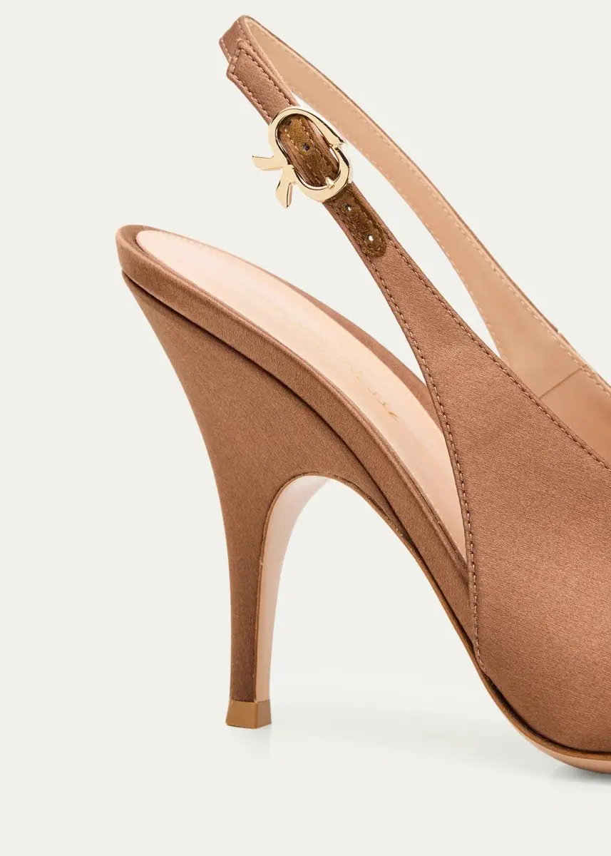 Gianvito Rossi 95mm Sofia Crepe Satin Slingback Pumps | Thumbnail 5 Gianvito Rossi 95mm Sofia Crepe Satin Slingback Pumps | Thumbnail 5