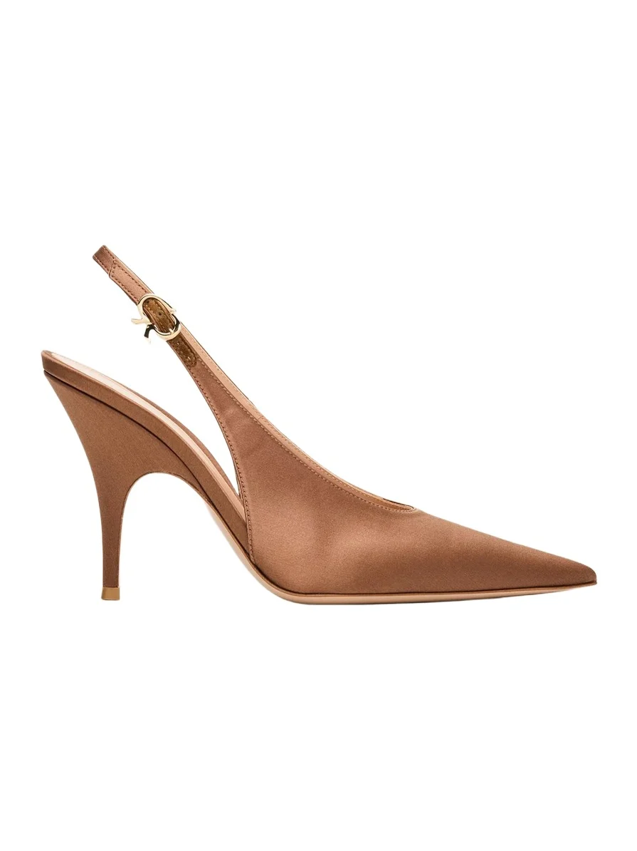 Gianvito Rossi 95mm Sofia Crepe Satin Slingback Pumps