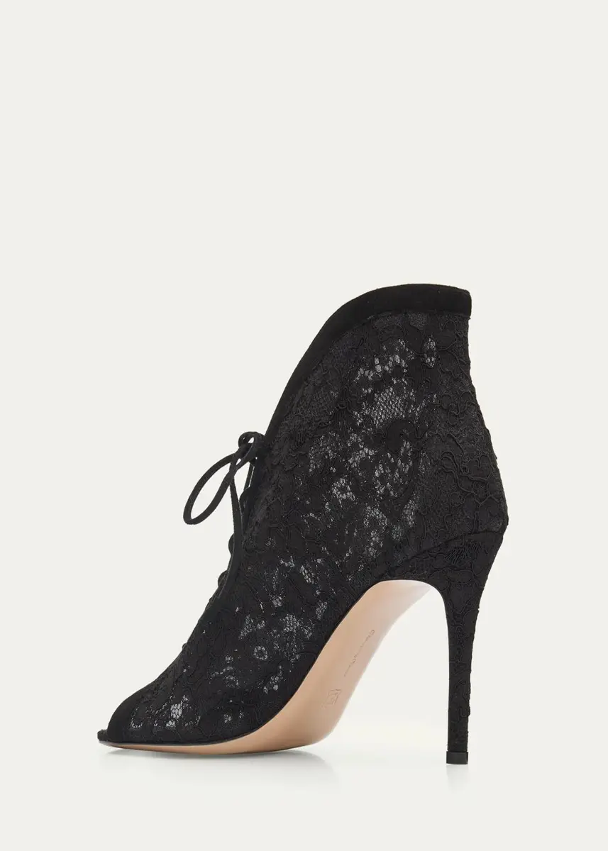 Gianvito Rossi 95mm Floral Lace Booties | Thumbnail 4 Gianvito Rossi 95mm Floral Lace Booties | Thumbnail 4