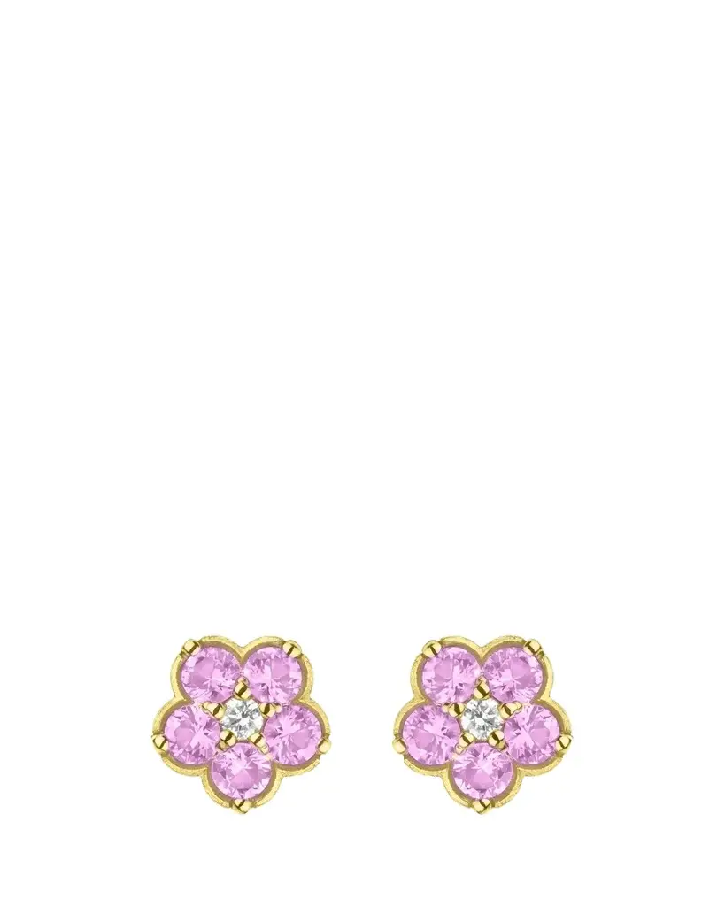 Wild Child Diamond and Pink Sapphire Stud Earrings Wild Child Diamond and Pink Sapphire Stud Earrings